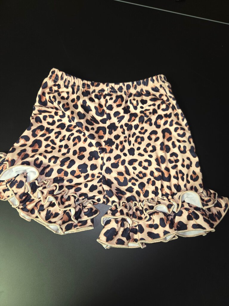 Leopard Print Ruffled Shorts