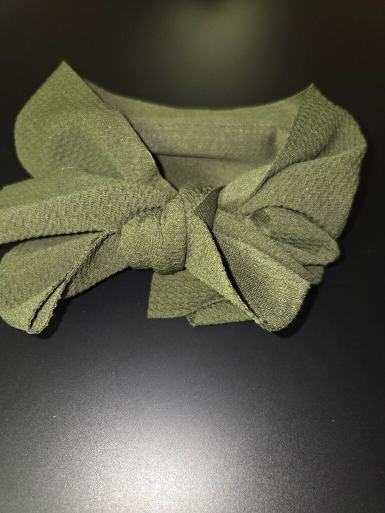Olive Green Headband with Bow