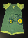Green Tractor Graphic Baby Romper
