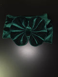 Velvet Green Bow Headband