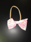 Pink Bow Headband with Pattern