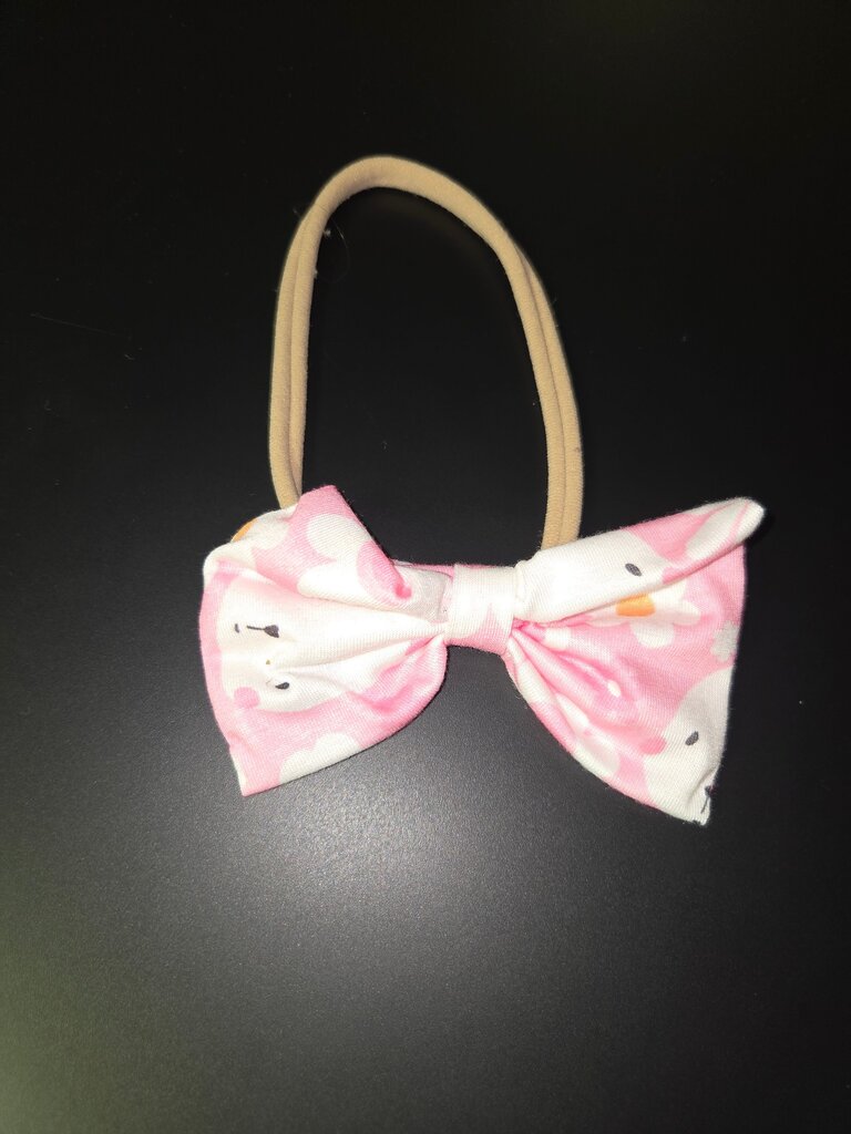 Pink Bow Headband with Pattern