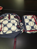 Baseball Pattern Backpack Set
