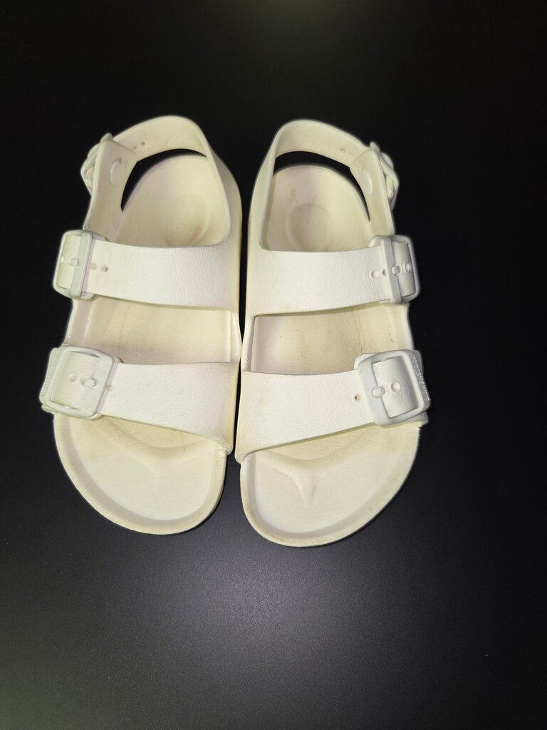 White Adjustable Buckle Sandals