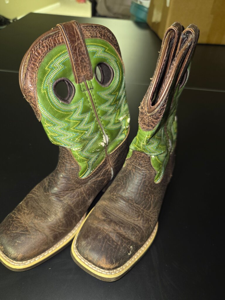 Kids' Green and Brown Cowboy Boots