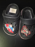 Kids' Black Crocs with Vehicle Charms