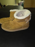 Tan Suede Fur-Lined Boots